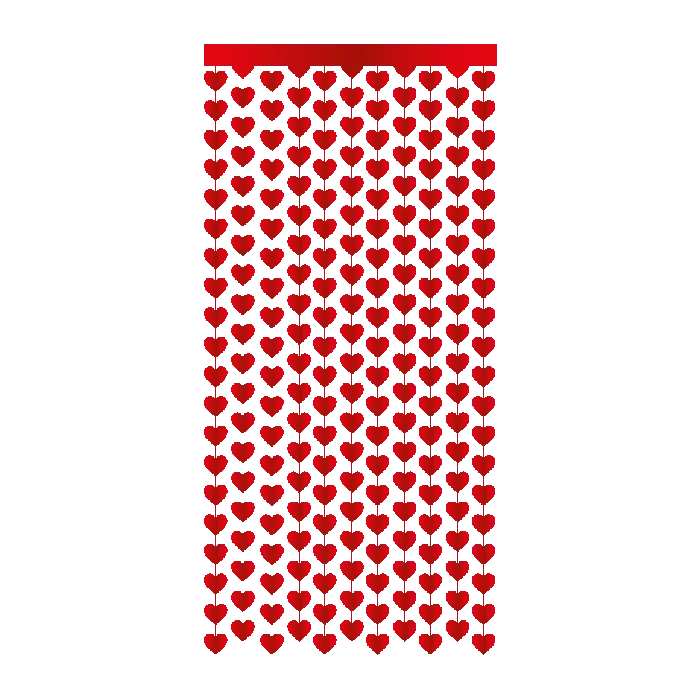 Foliegordijn Hartjes - 200 x 100 cm - rood