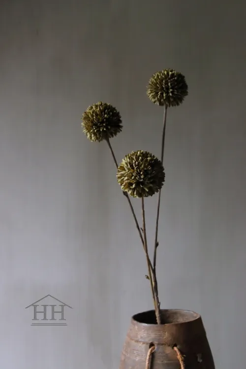 Kunst Pompom 3 bol olijfgroen 78cm