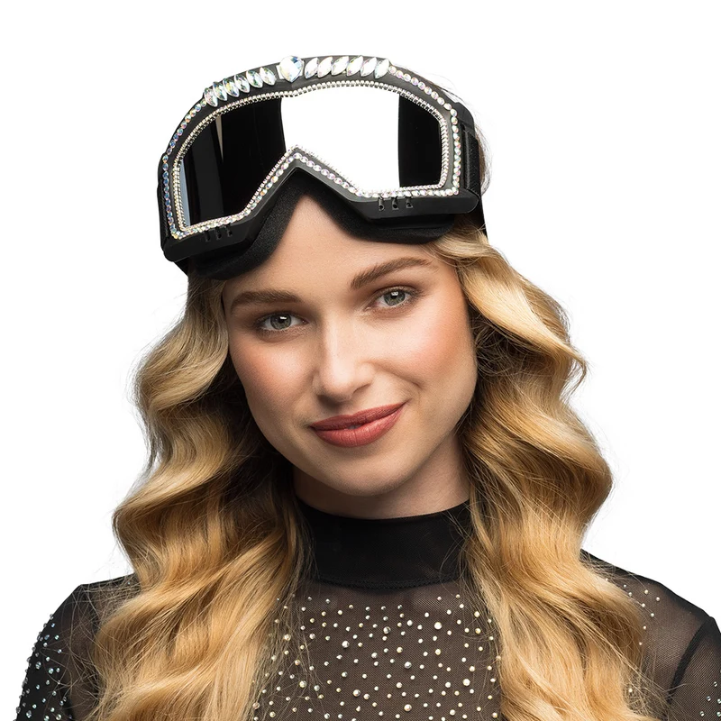 Skibril Party Bling Bling - zwart