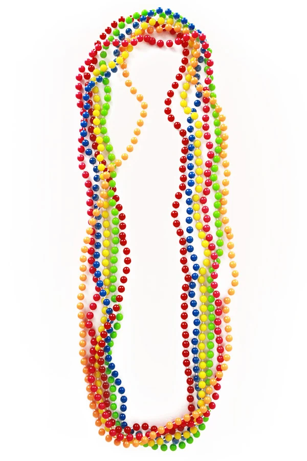 Parelketting multicolour 6 stuks van 80 cm