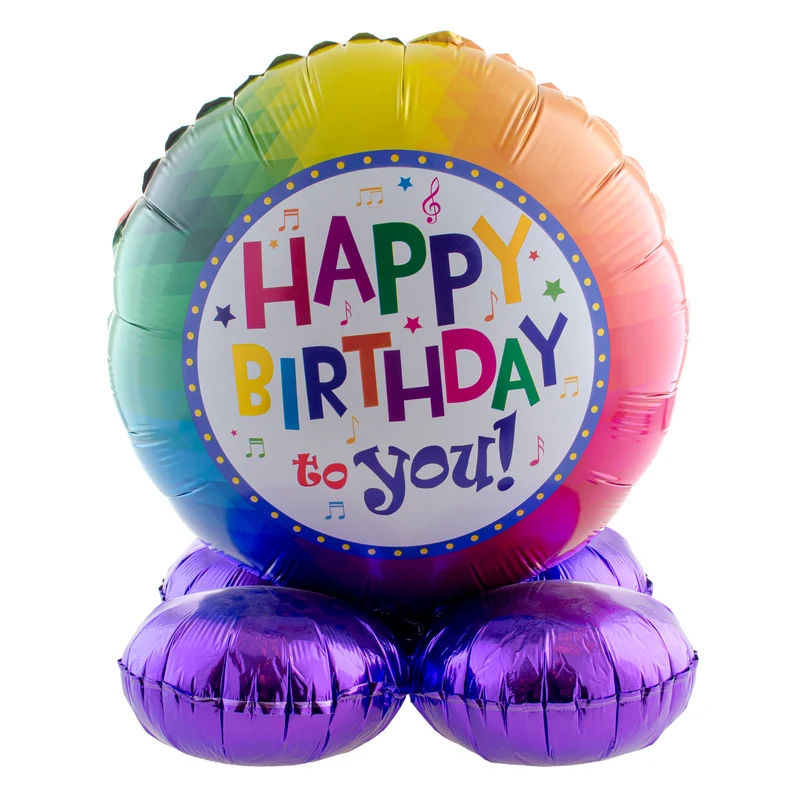 Happy birthday ballon set staand 50 cm multicolor