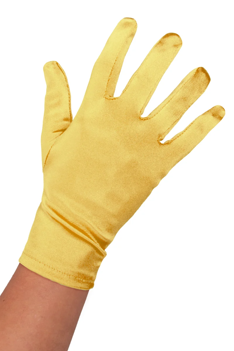 Satijnen handschoenen goud 20 cm glanzend PartyXplosion