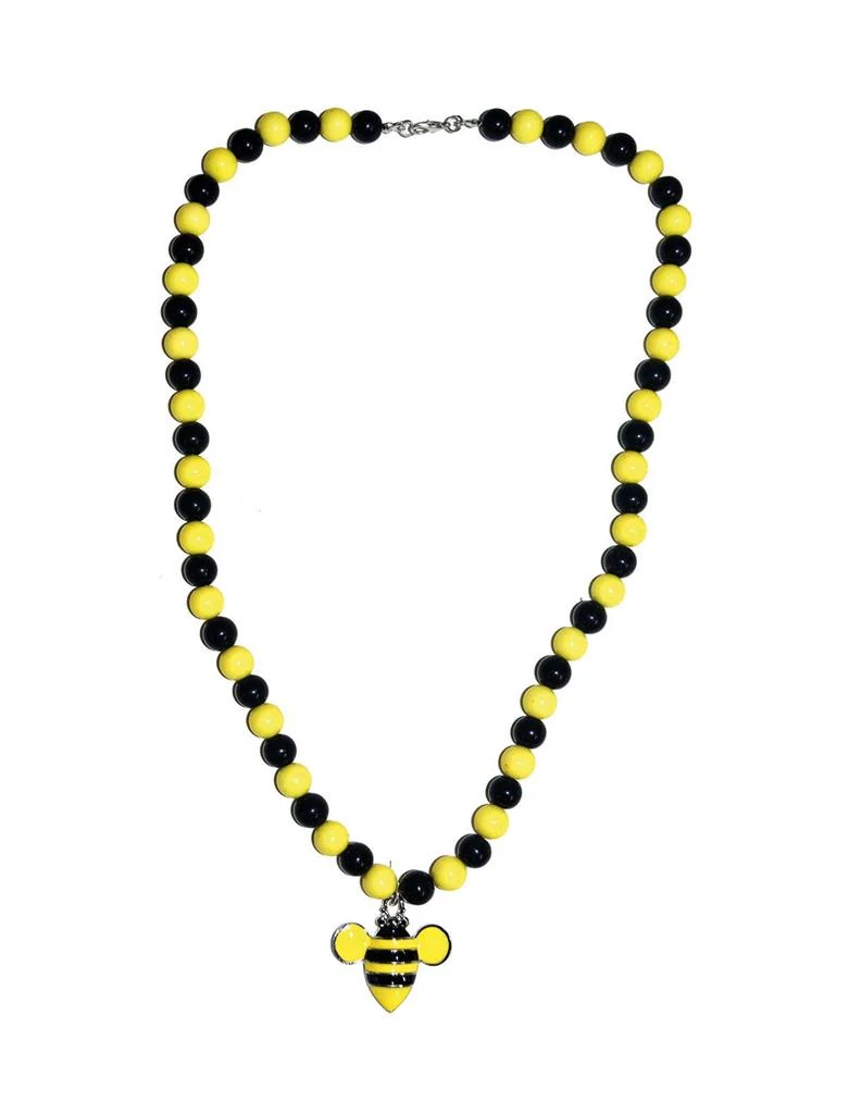 Bijenketting geel zwart met bijhanger 60 cm dames
