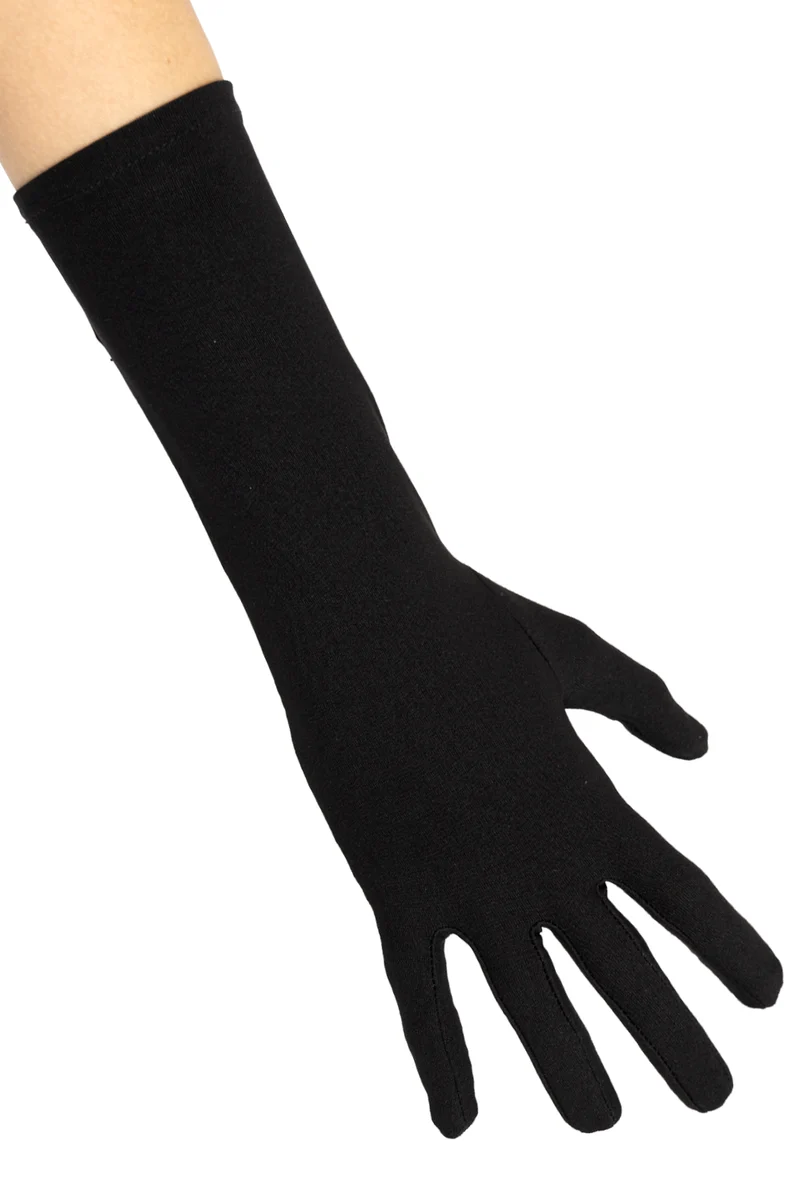 Zwarte lange handschoenen nylon volwassenen