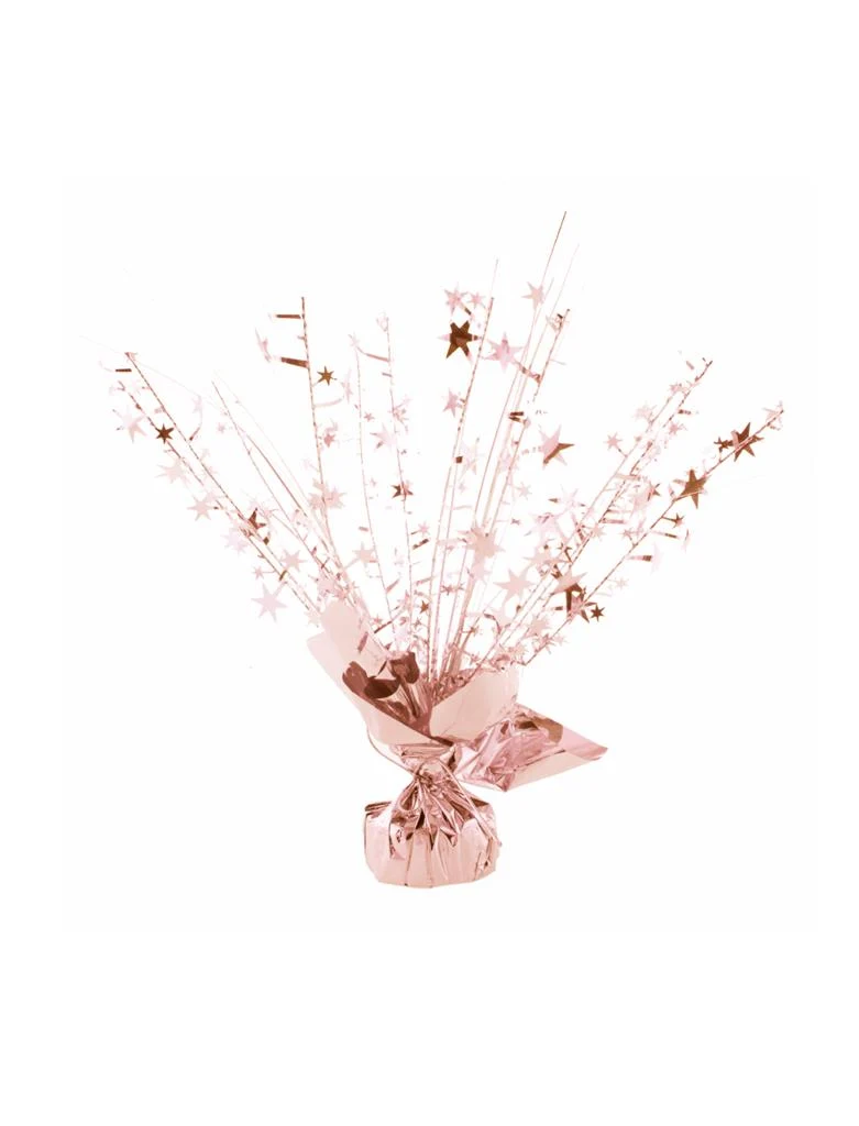 Ballongewicht glans met sterren koper goud 32 cm