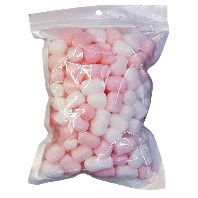Ballon foam vulling roze en wit in hersluitbaar zakje