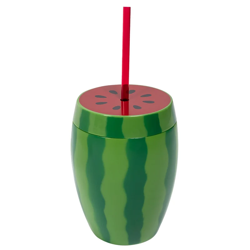 Watermeloen drinkbeker met rietje groen 90 cl