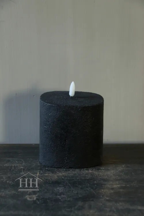 Countryfield - led kaars ovaal zwart - 8x10x10cm