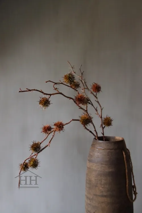 Kunsttak ricinus bruin groen 75cm