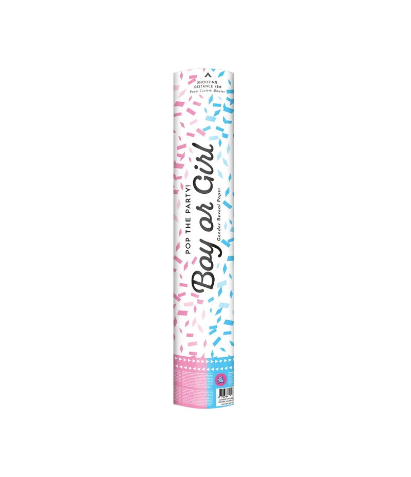 Confetti shooter - 40 cm - gender reveal girl