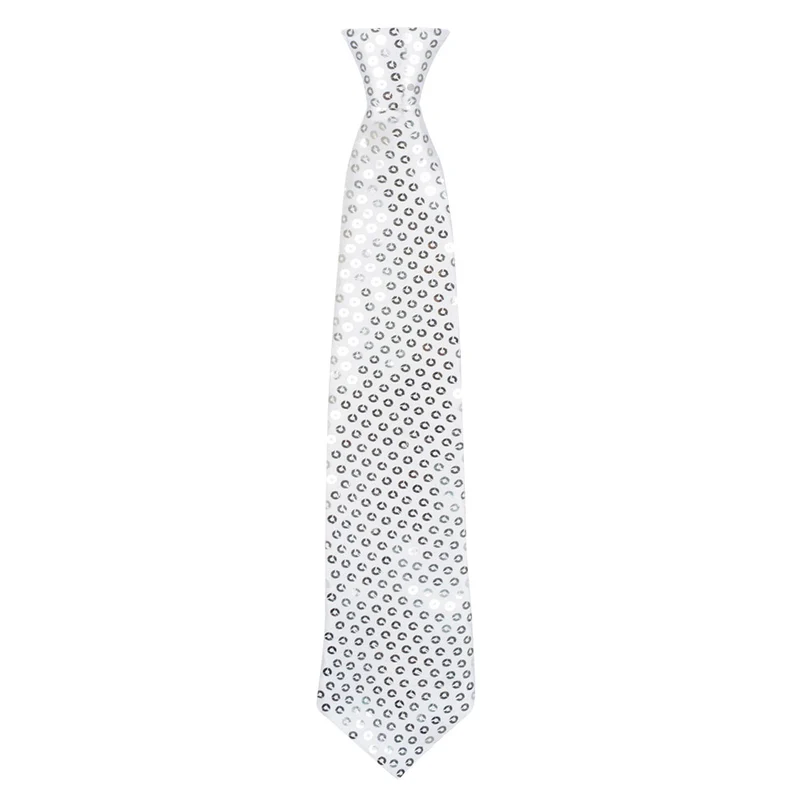 Stropdas pailletten - zilver