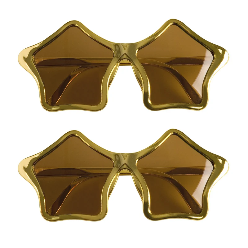 Partybril Star - 2 stuks - goud