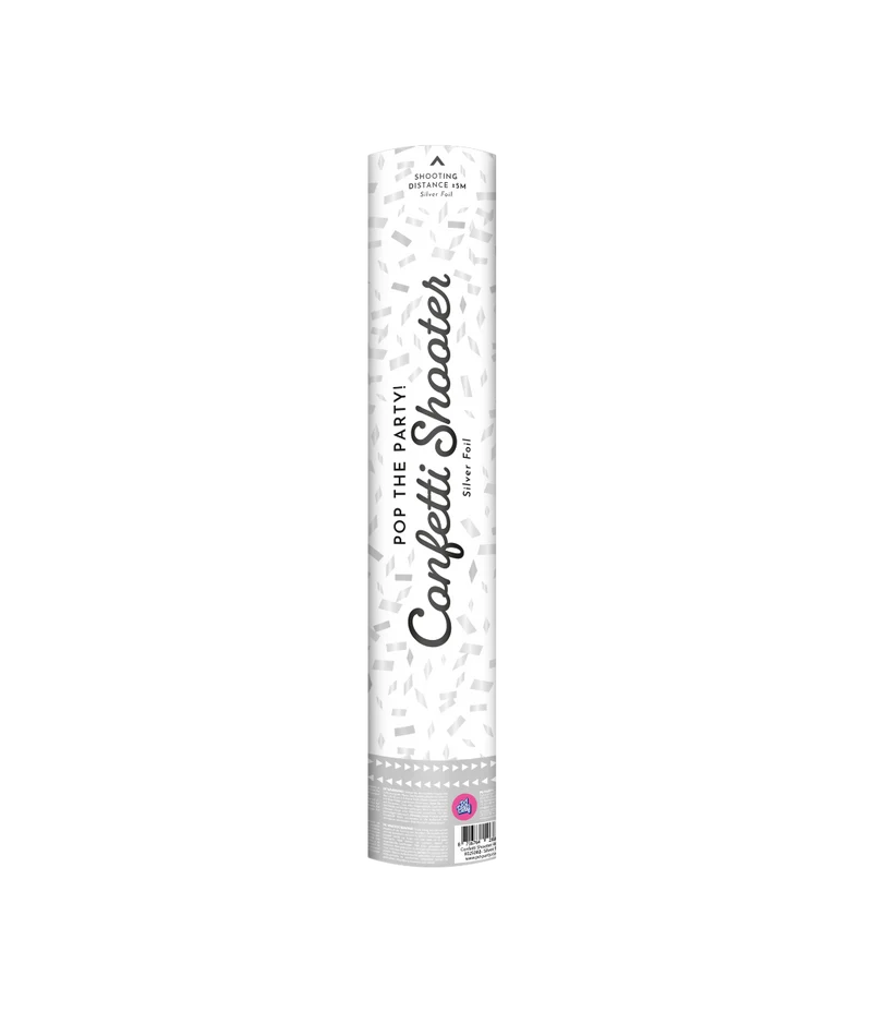 Confetti shooter - 40 cm - zilver