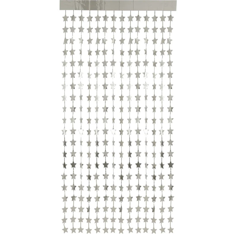 Sterren foliegordijn - 200 x 100 cm - zilver