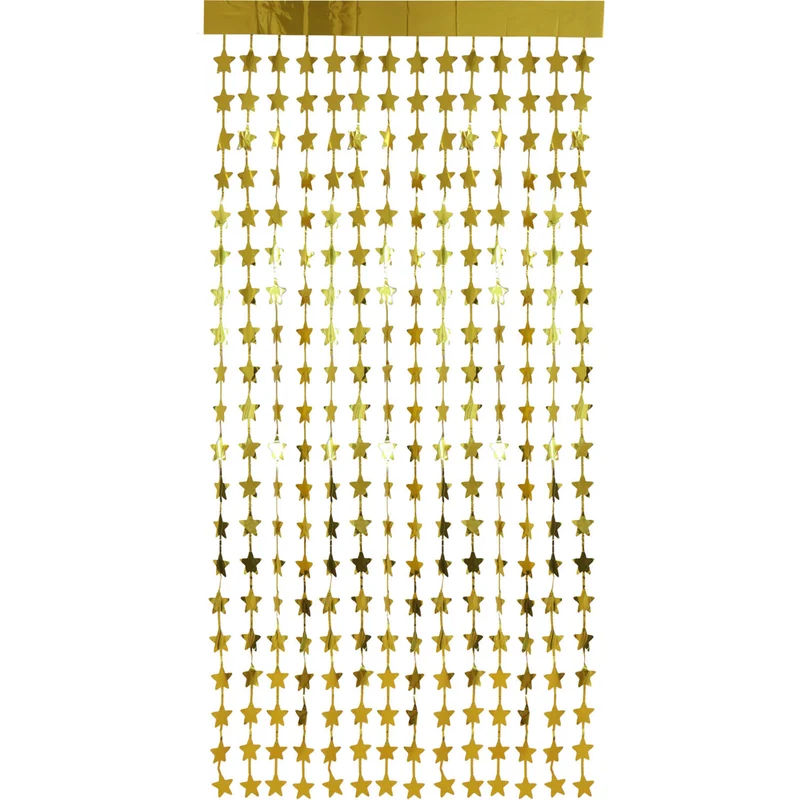 Sterren foliegordijn - 200 x 100 cm - goud