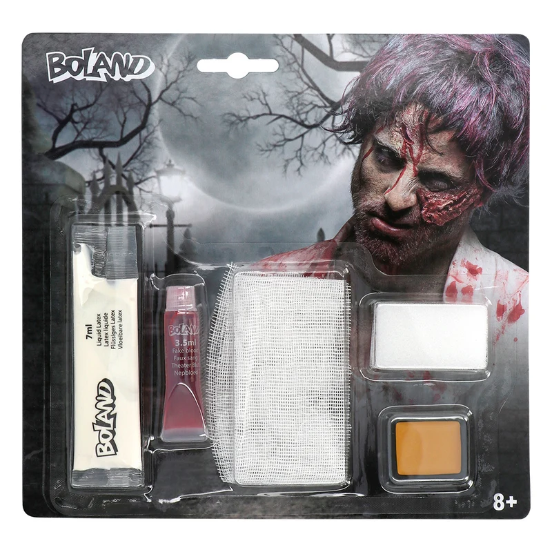 Zombie schminkset Undead met latex, nepbloed en gaas