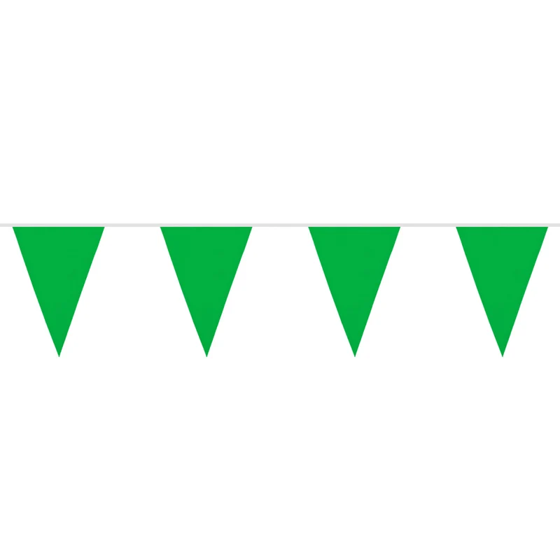Polyester vlaggenlijn / slinger - 6 meter - groen vlaggetjes