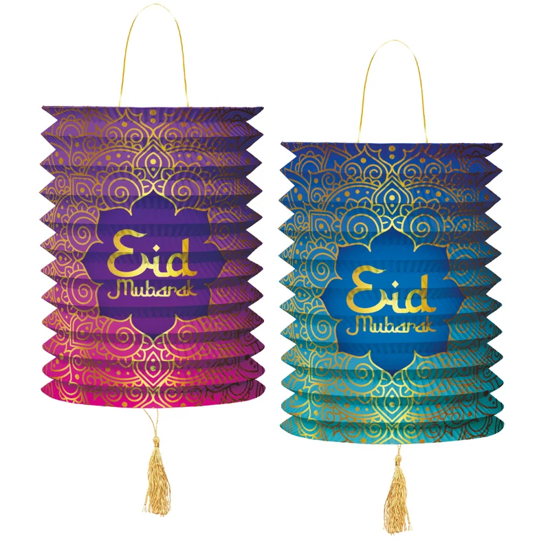 Papieren lantaarns - 2 stuks - Eid Mubarak