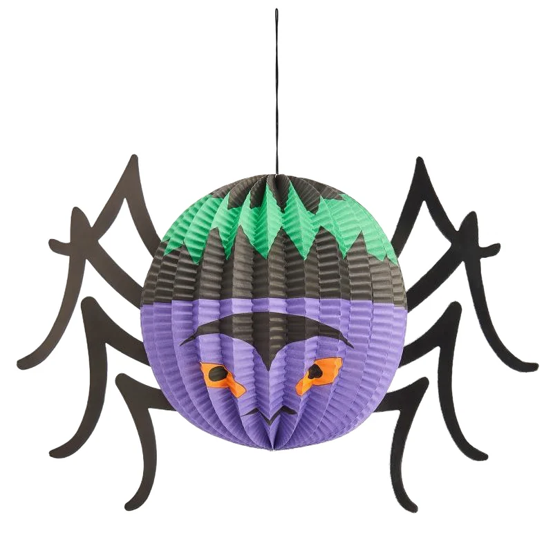 Lampion spin paars papier Halloween hangdecoratie