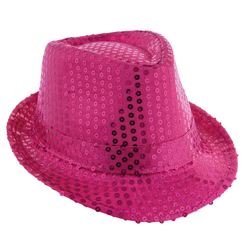 Fedora hoed met pailletten roze voor dames en heren