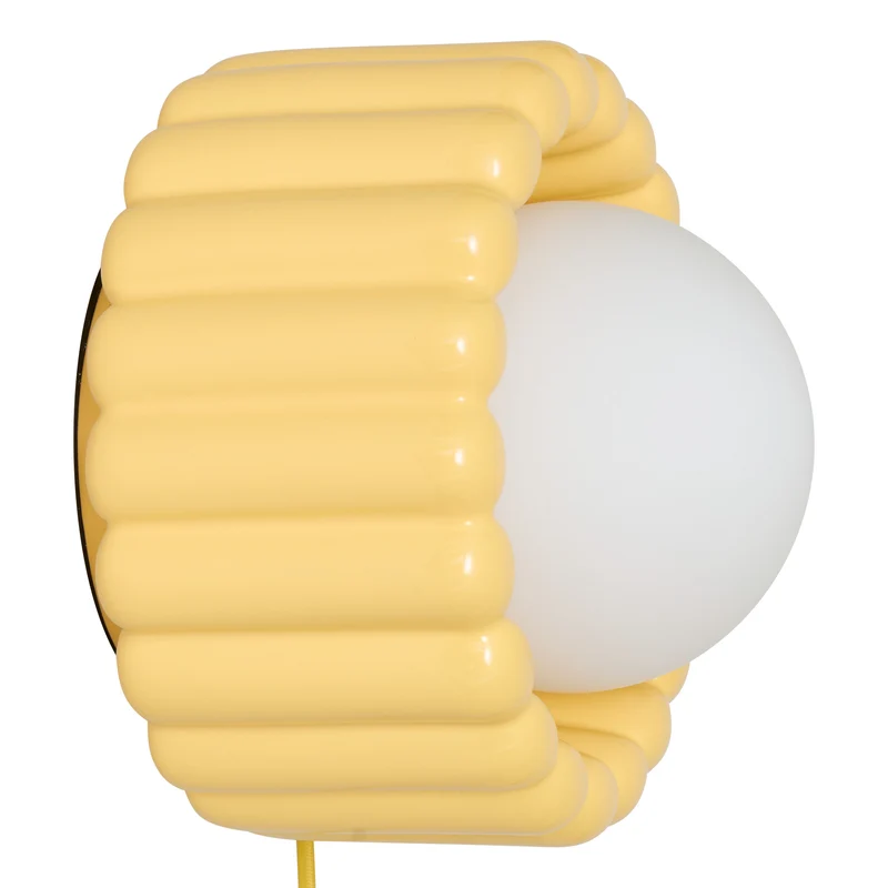 Atmosphera Lotta Wandlamp - Glas - Incl. lamp - Ø23xH20cm - Geel