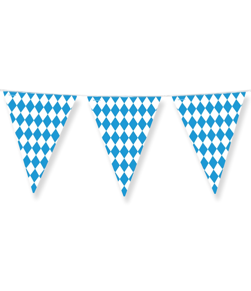 Oktoberfest versiering Vlaggenlijn / slinger - 10 meter - blauw / wit vlaggetjes