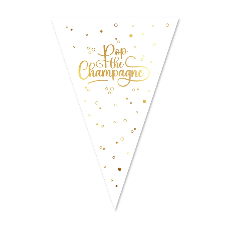 Pop the Champagne Vlaggenlijn / slinger - 10 meter vlaggetjes