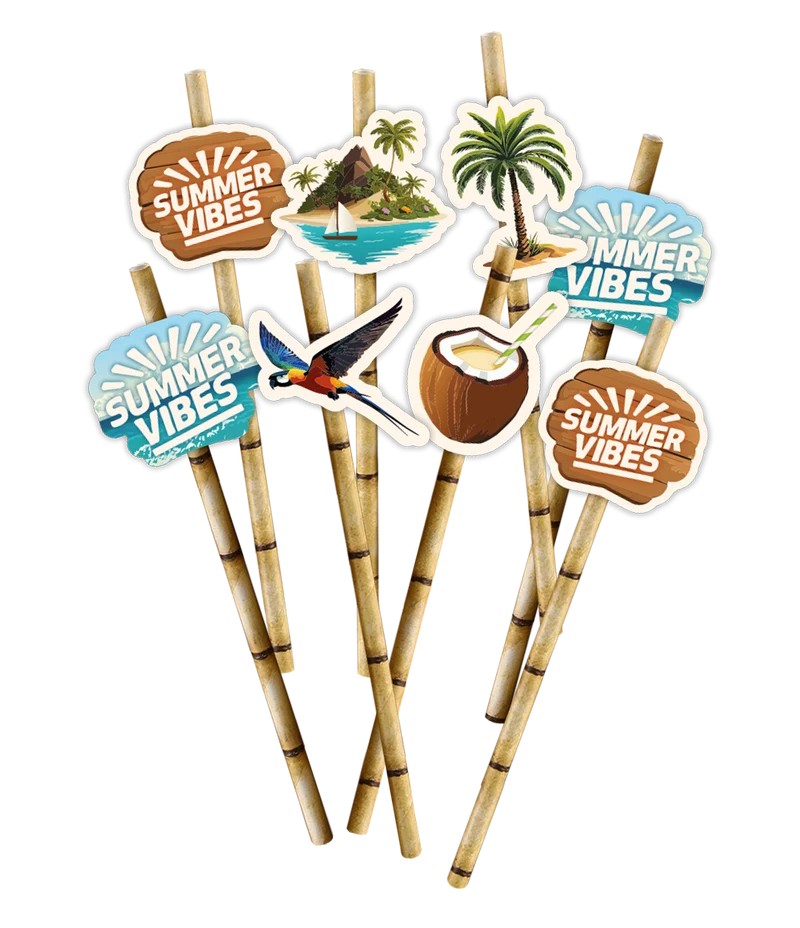 Summer Vibes rietjes - 8 stuks