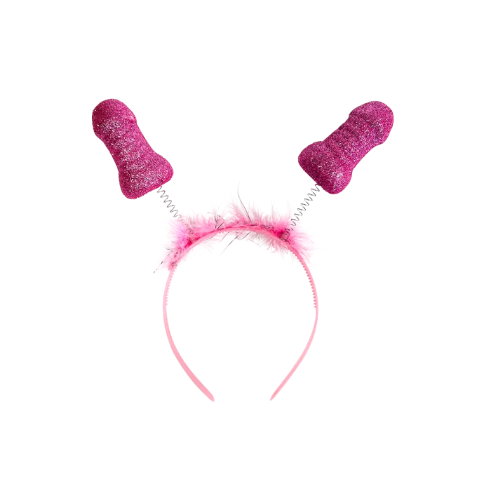 Piemel haarband - zwaaiende roze penis