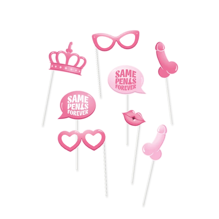 Photobooth props - Same penis forever - 8 stuks