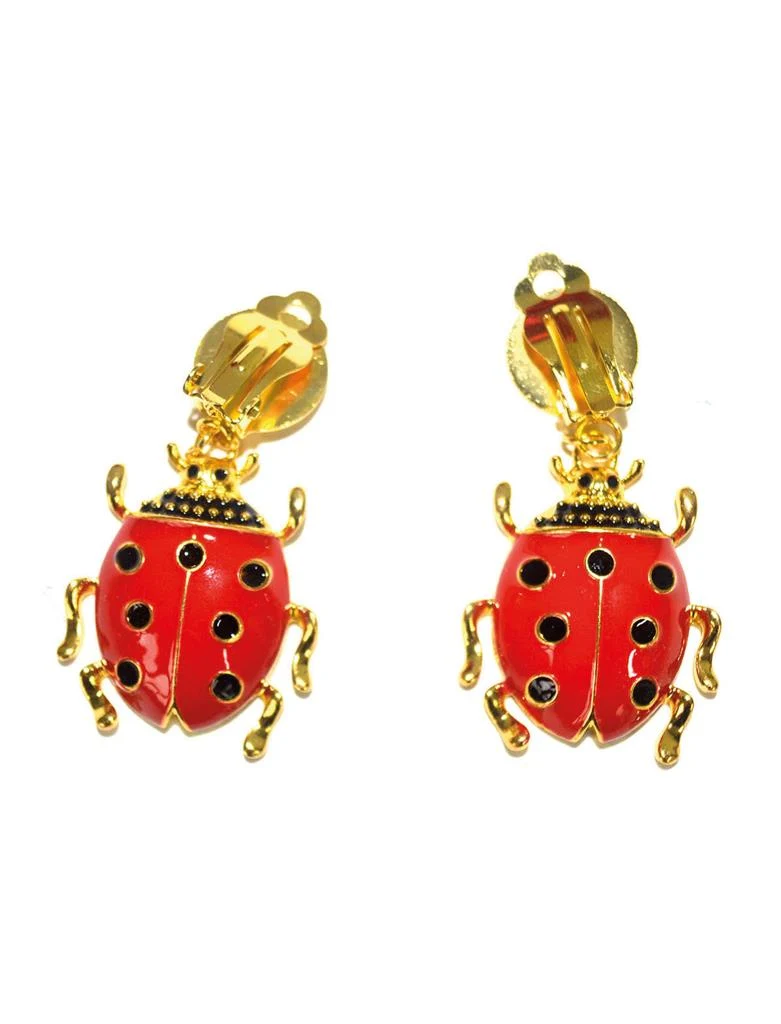 Clipoorbellen lieveheersbeestje rood zwart met goudkleurige clip