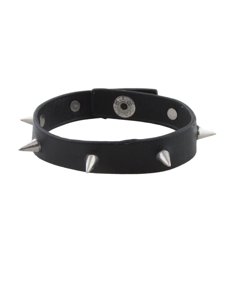 Armband met spikes zwart met zilverkleurige punten