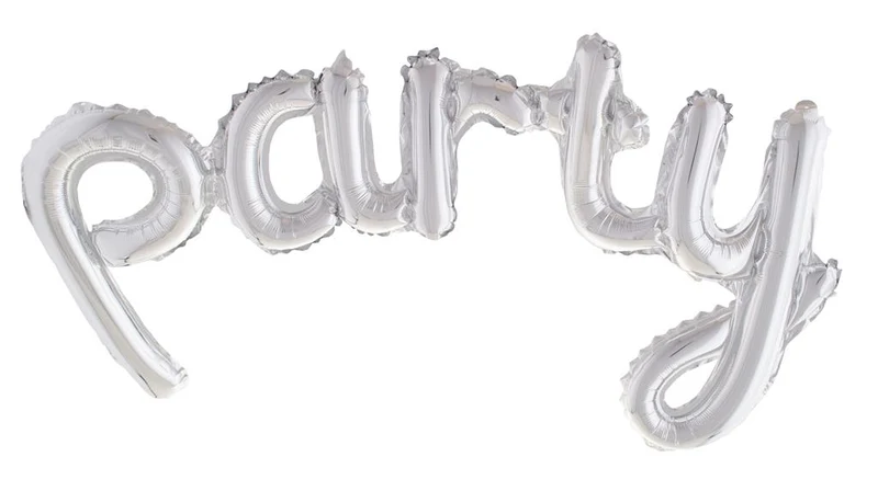 Folieballon party zilver letterballon 113 x 46 cm