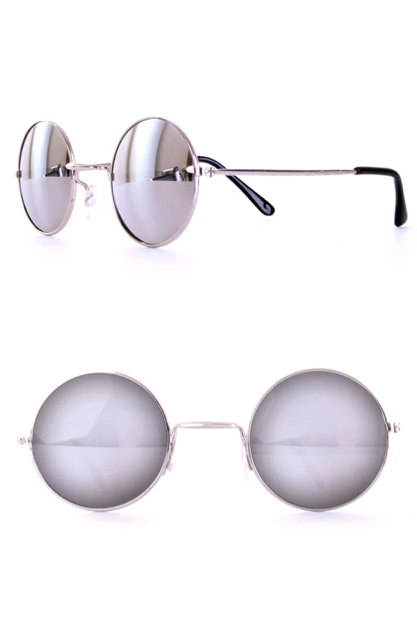 John Lennon uilebril zilver met spiegelglazen, rond model