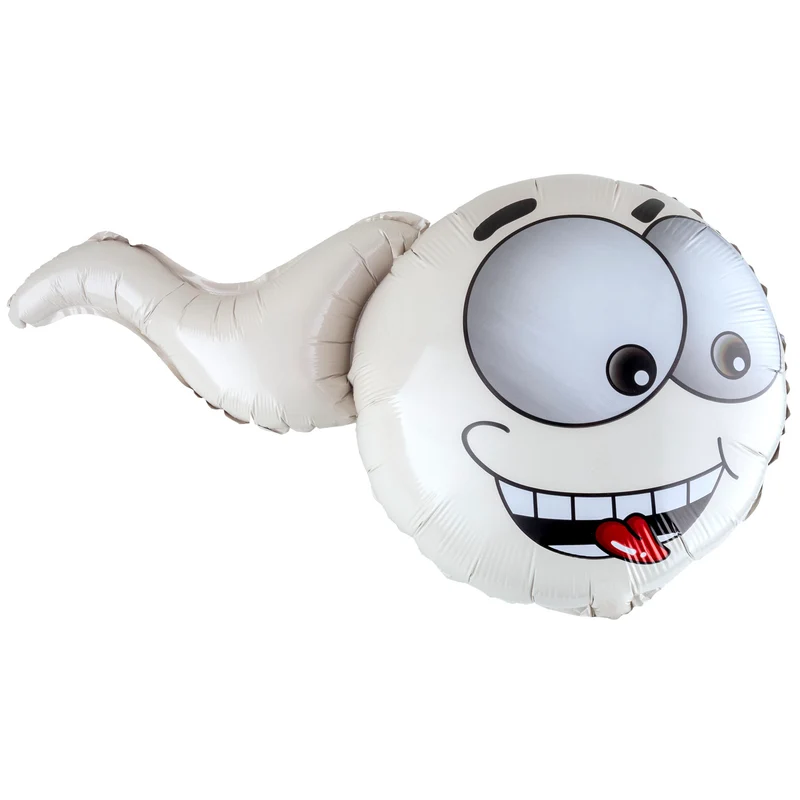 Folieballon sperma wit 68 x 46 cm - Funny Fashion