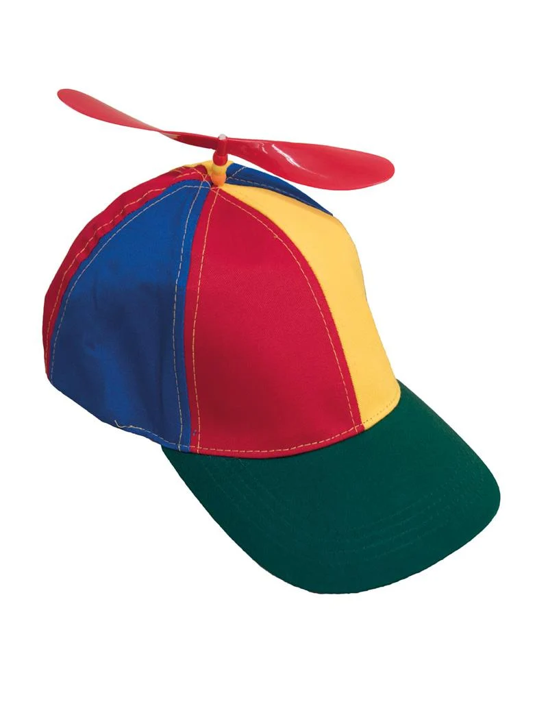 Propellerpet multicolor met rode propeller voor volwassenen