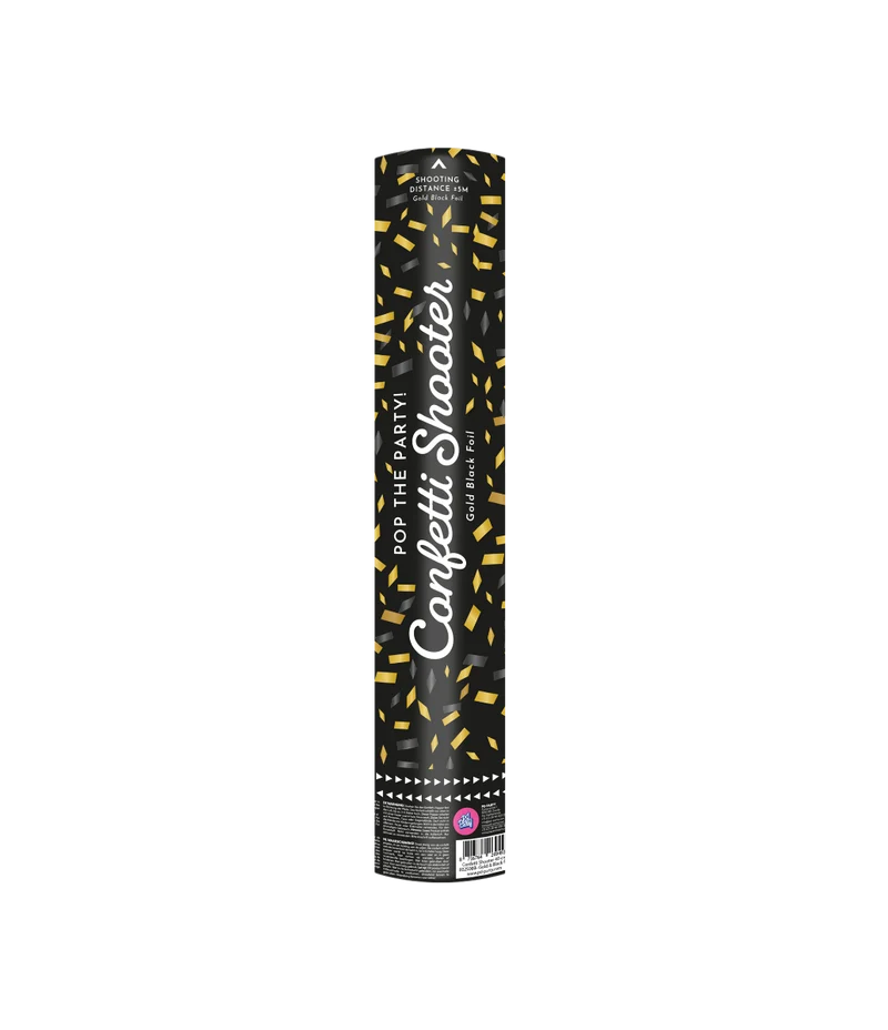 Confetti shooter - 40 cm - zwart goud