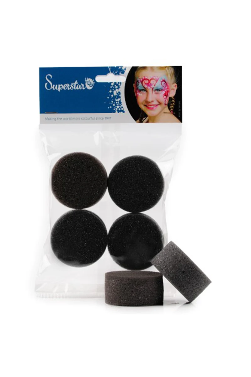 Superstar Eco sponsje x 4 zwart herbruikbaar schminksponsje