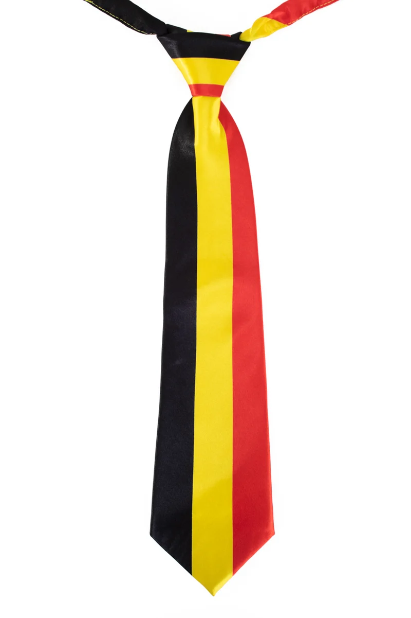 Stropdas Belgische vlag zwart geel rood 42 cm