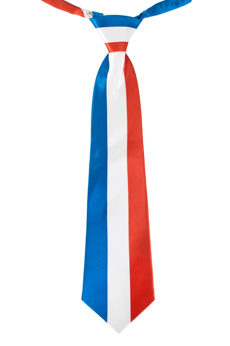 Stropdas Franse vlag blauw wit rood dames en heren