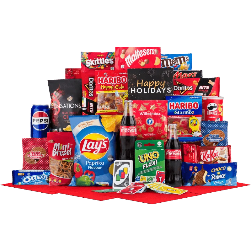Grote Speel & Snoep Kerstbox met Kaartspel Extra