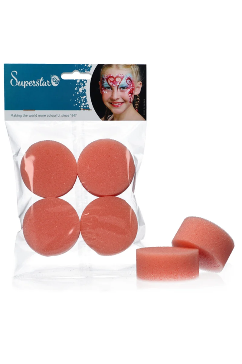 Superstar schminksponsjes rond roze 4 stuks