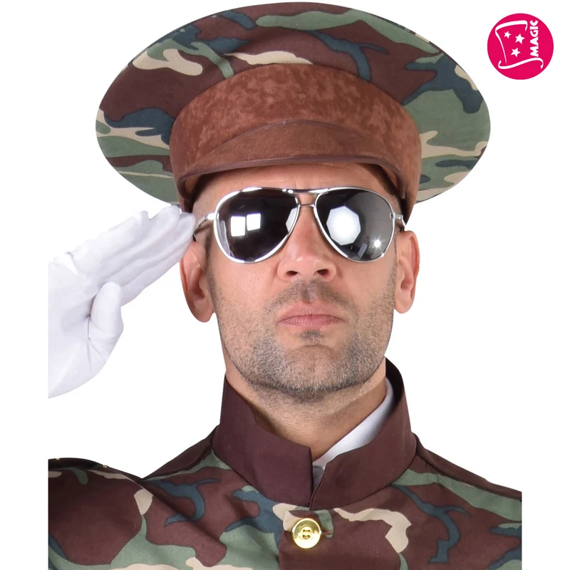 Pet camouflage groen met bruine band dames en heren