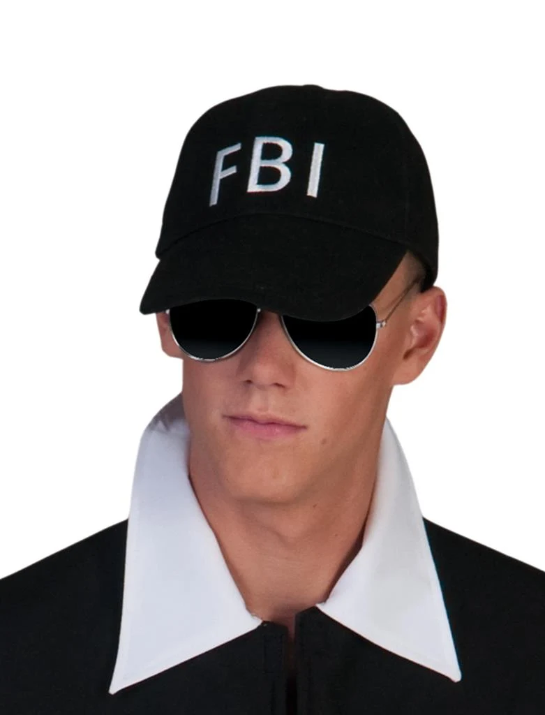 Pet fbi zwart met witte opdruk volwassenen maat 62