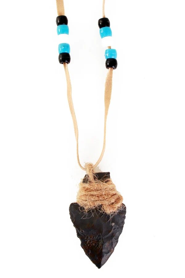 Indianen ketting met steen en turquoise kralen