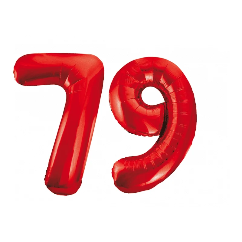 Folieballon 79 jaar rood 86cm