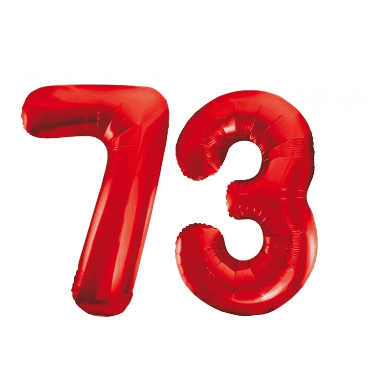 Folieballon 73 jaar rood 86cm
