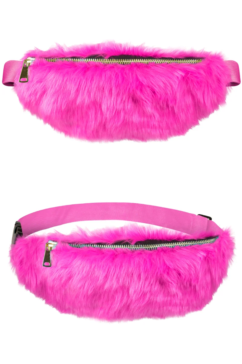 Pluche heuptasje roze fuchsia met verstelbare band