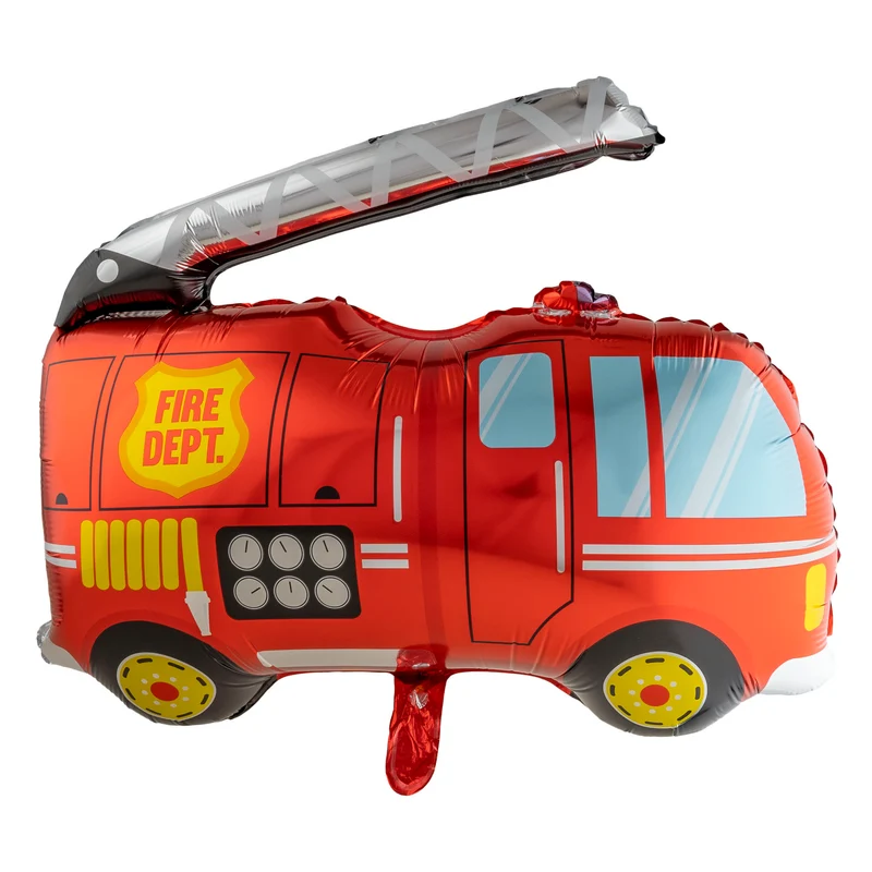 Folieballon brandweerwagen rood met ladder 77 x 74 cm