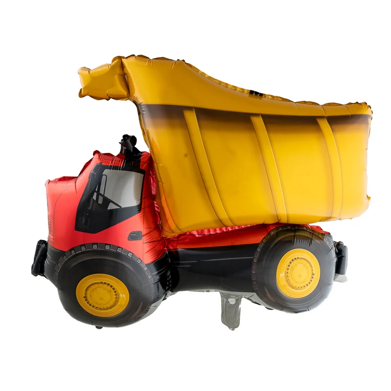 Folieballon vrachtwagen rood met geel 78 x 65 cm